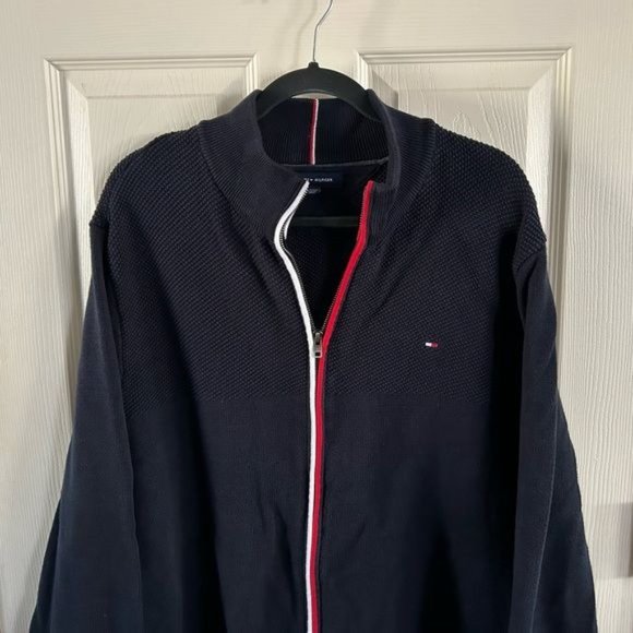 Tommy Hilfiger Men’s XXL Full Zip Navy Blue Jacket - Picture 3 of 15